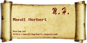 Mendl Herbert névjegykártya